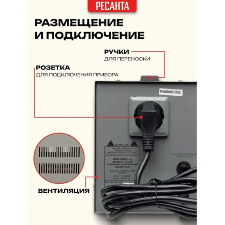 Стабилизатор напряжения Ресанта АСН-2000/1-Ц