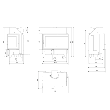 Каминная топка ILDNORD MALMO P
