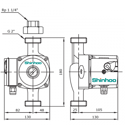 Циркуляционный насос Shinhoo BASIC S 32-6S-180