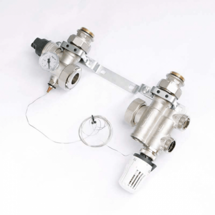 Насосно-сместительный узел с термостатом для коллекторной системы 1"