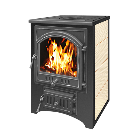 Печь-камин Везувий ПК-01 (205) c плитой бежевая 12 кВт