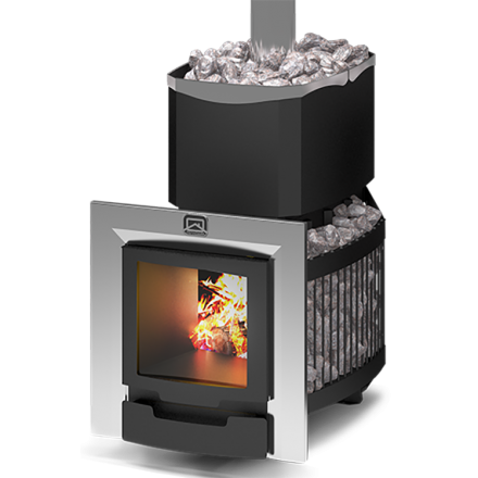 Печь для бани Теплодар Русь-сетка 12 л Панорама (без дверцы)