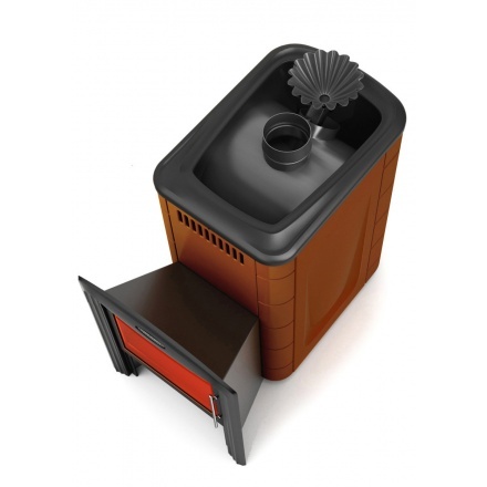 Печь для бани Термофор Ангара 2012 Inox Витра ЗК терракота