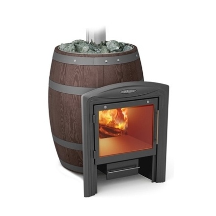 Печь для бани Термофор Вариата Баррель Inox витра палисандр