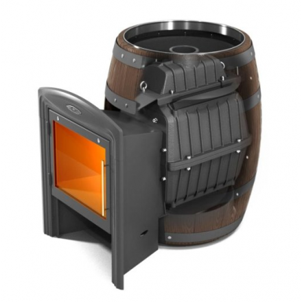 Печь для бани Термофор Вариата Баррель Cast витра палисандр