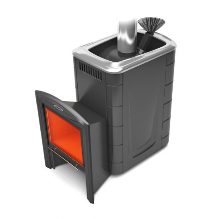 Печь для бани Термофор Гейзер Супер Inox Витра ЗК антрацит