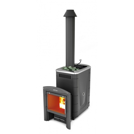 Печь для бани Термофор Скоропарка 2017 Inox Витра Б антрацит