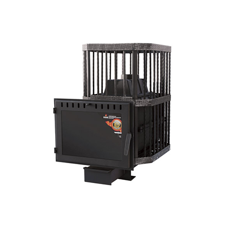 Печь банная Сибирь-24 (панорамное стекло, сетка квадрат)