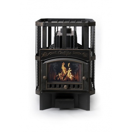 Печь банная Сибирь-24 с каминной дверцей