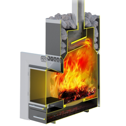 Печь для бани Теплодар Русь-12 ЛНЗП Профи Панорама