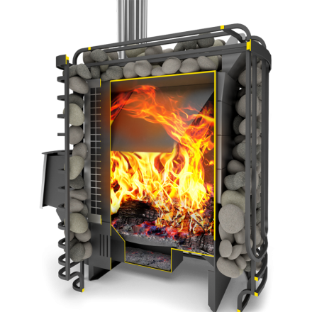 Печь для бани Теплодар Сибирский Утес-20 ЛП Профи Панорама (без дверцы)