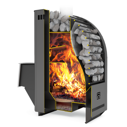 Печь для бани Теплодар Каскад-12Т Панорама (без дверцы)