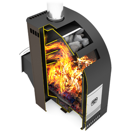 Печь для бани Теплодар Лагуна-12 ТК Панорама