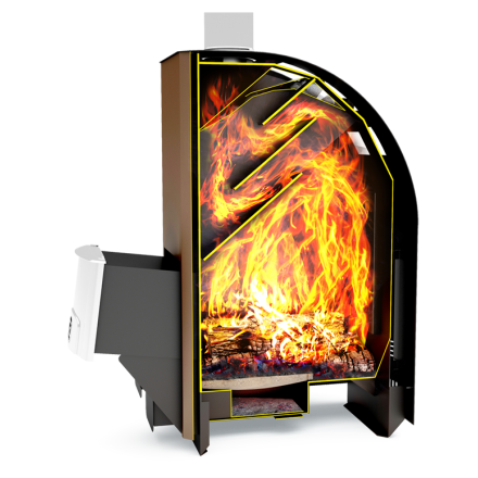 Печь для бани Теплодар Лагуна-12 ТК Панорама