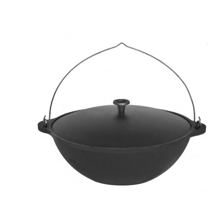 Казан чугунный Везувий 6 л с ручкой (с крышкой)