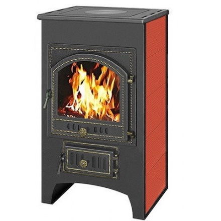 Печь-камин Везувий ПК-02 (205) с плитой красная 12 кВт
