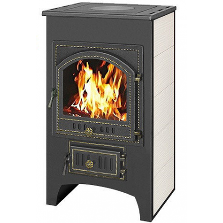 Печь-камин Везувий ПК-02 (205) с плитой бежевая 12 кВт