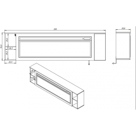 Каминокомплект DAKOTA F f3 2D V60 Vision 60 LOG LED