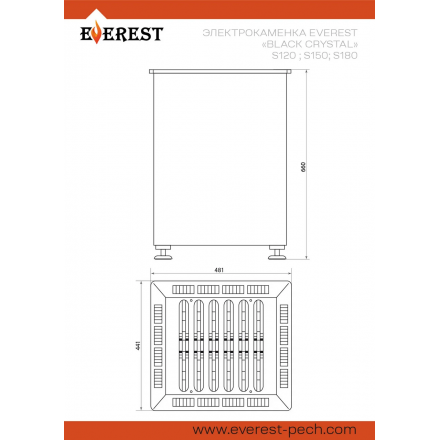 Электрокаменка Everest BLACK CRYSTAL S180 (пульт управления в комплекте)
