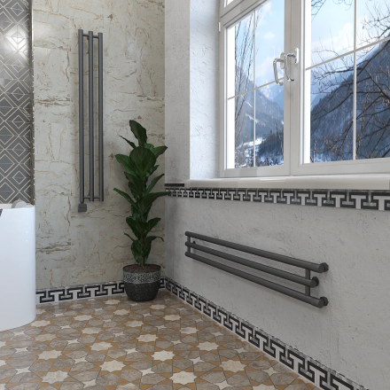 Дизайн-радиатор отопления Stinox Minori Design 17x120 оружейная сталь