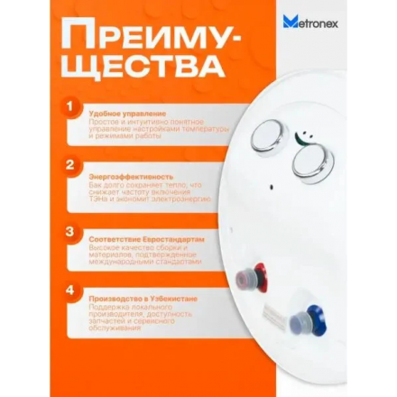 Накопительный водонагреватель Metronex Thermo Lite MX WH 1.5kW 30 л