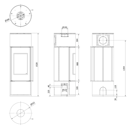 Печь-камин Kratki AMBLER KDJ