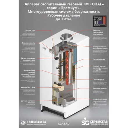 Газовый котел Очаг Премиум АОГВ-35 С