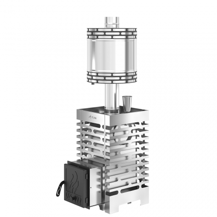 Печь для бани ASTON 16 INOX с баком на трубе 50л O115 (AISI 439)