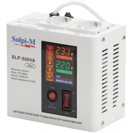 Стабилизатор напряжения однофазный электронно-релейный SOLPI-M SLP-500VA mini