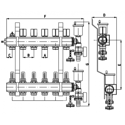 Коллекторная группа ProFactor 1"х3/4М (6) PF MB 802.6