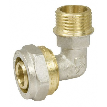 Уголок PROFACTOR латунный никел./штуцер (Ц/Ш) 20x3/4''M