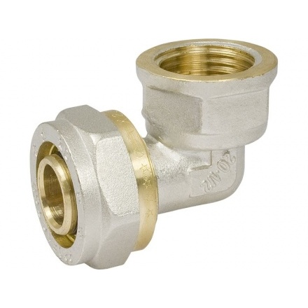 Уголок PROFACTOR латунный никел./гайка (Ц/Г) 20x1/2''F