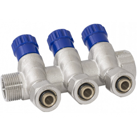 Коллектор Profactor латунный в/н с регулир. вентилями 3/4"х16 (3)