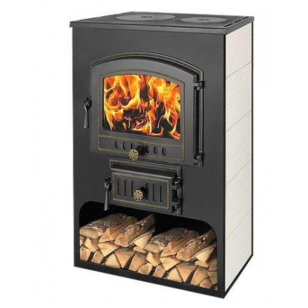 Печь-камин Везувий ПК-03 (224) с плитой бежевый 12 кВт