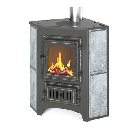 Печь-камин Везувий ПК-01 (220) с конфоркой угловой талькохлорит