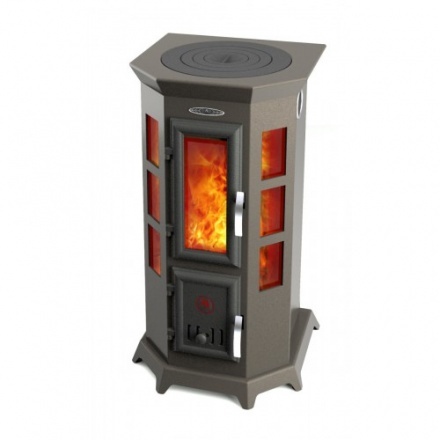 Отопительная печь Термофор Статика Секста, чёрная бронза