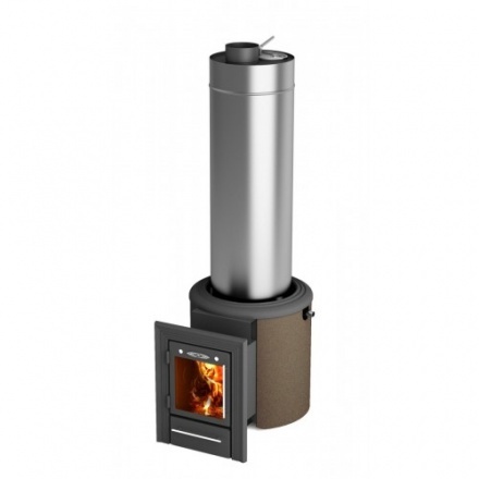 Печь для бани Термофор Скоропарка III INOX Люмина Б чёрная бронза