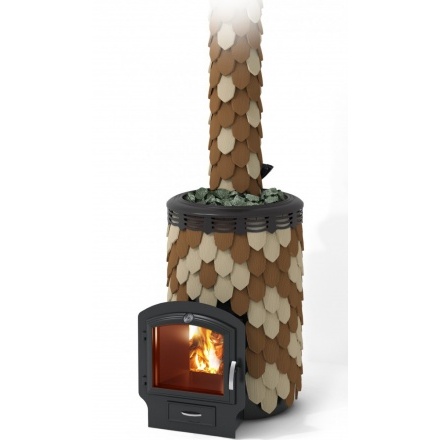 Печь для бани Термофор Альфа Панголина Inox ЧДБСЭ ЗК шамот-терракота