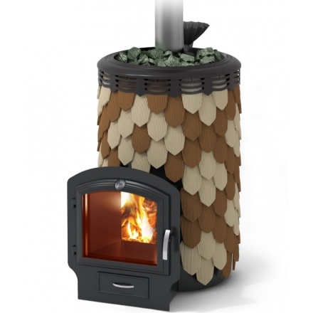 Печь для бани Термофор Альфа Панголина Лайт Inox ЧДБСЭ ЗК шамот-терракота