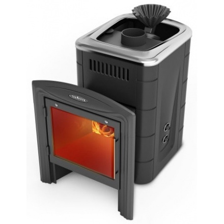 Печь для бани Термофор Гейзер Мини 2016 Carbon Витра ЗК ТО антрацит