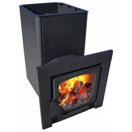 Печь для бани Варвара "Паленица" без контура панор. дверь