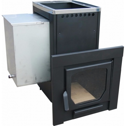 Печь для бани Варвара "Паленица" навесная панор. дверь