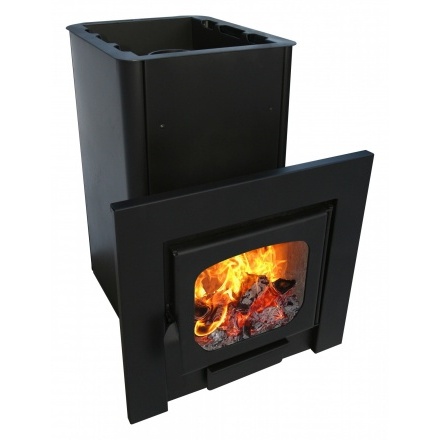 Печь для бани Варвара Мини без контура панорамная дверь