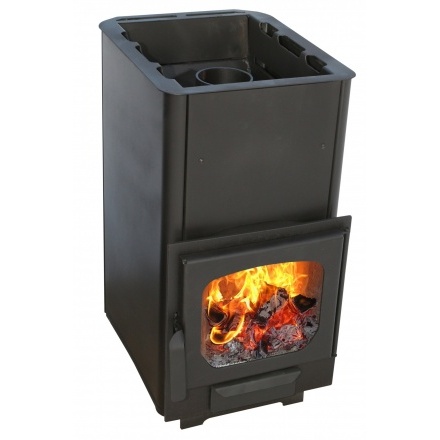 Печь для бани Варвара Мини без контура панорамная дверь укороченная топка