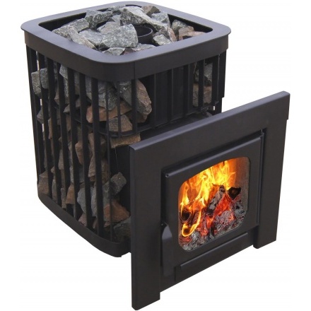 Печь для бани Варвара "Каменка Мини" панор. дверь