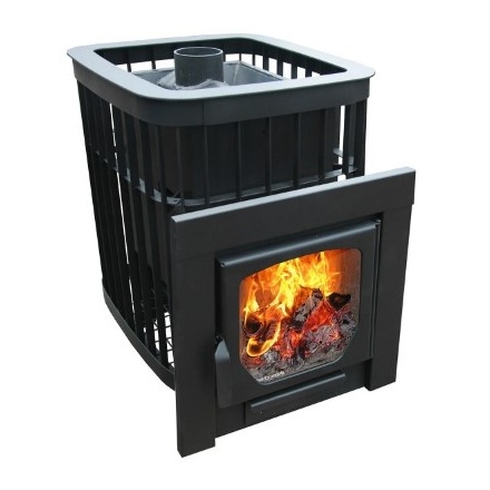 Печь для бани Варвара "Каменка Мини" панор. дв. укор. топка