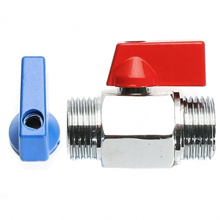 Кран шаровой MINI 1/2" ш/ш (красная и синяя ручки)