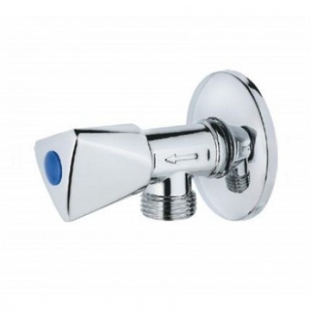 Вентиль угловой хромированный 1/2"х1/2" с металлической ручкой