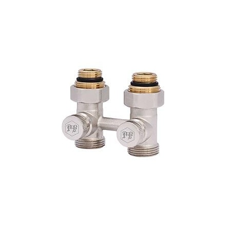 Узел подключения радиатора прямой с седельным затвором 3/4"