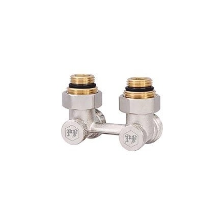 Узел подключения радиатора угловой с седельным затвором 3/4х1/2